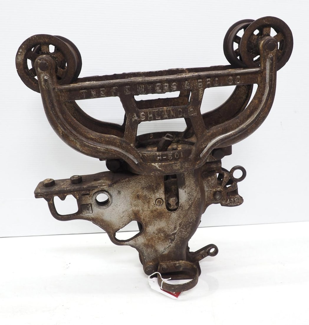 F.E. Myers & Bros Co. hay carrier: F.E. Myers & Bros Co. hay carrier, embossed H501