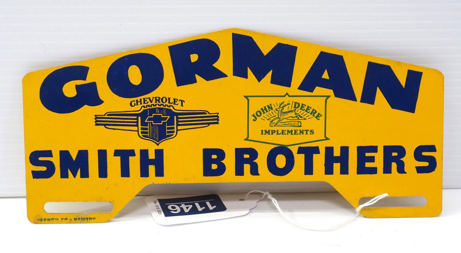 John Deere, Gorman Smith license plate topper (1 of 3)