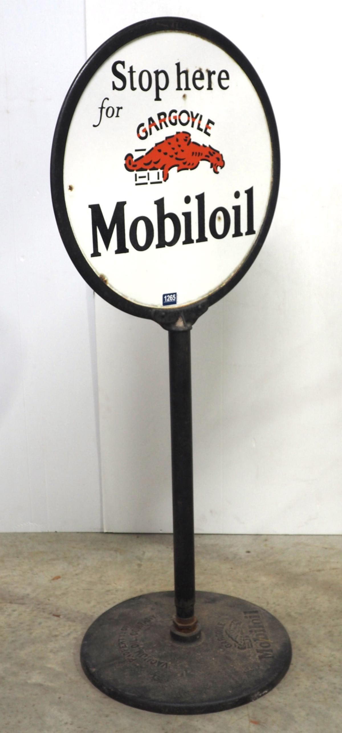 Mobiloil Gargoyle Street Sign Auction