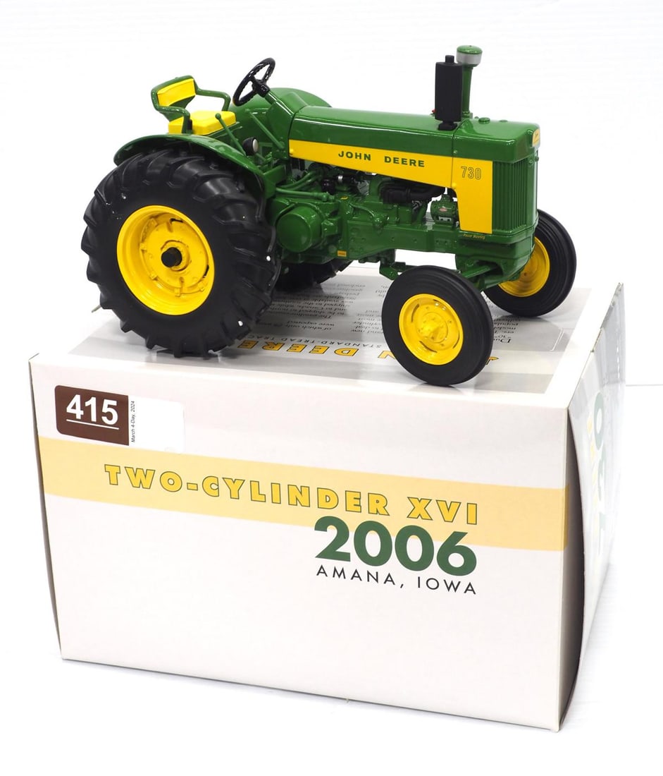 John Deere 730 Tractor: Ertl 1/16 scale John Deere 730 Tractor, 2006 Two-Cylinder Expo - NIB