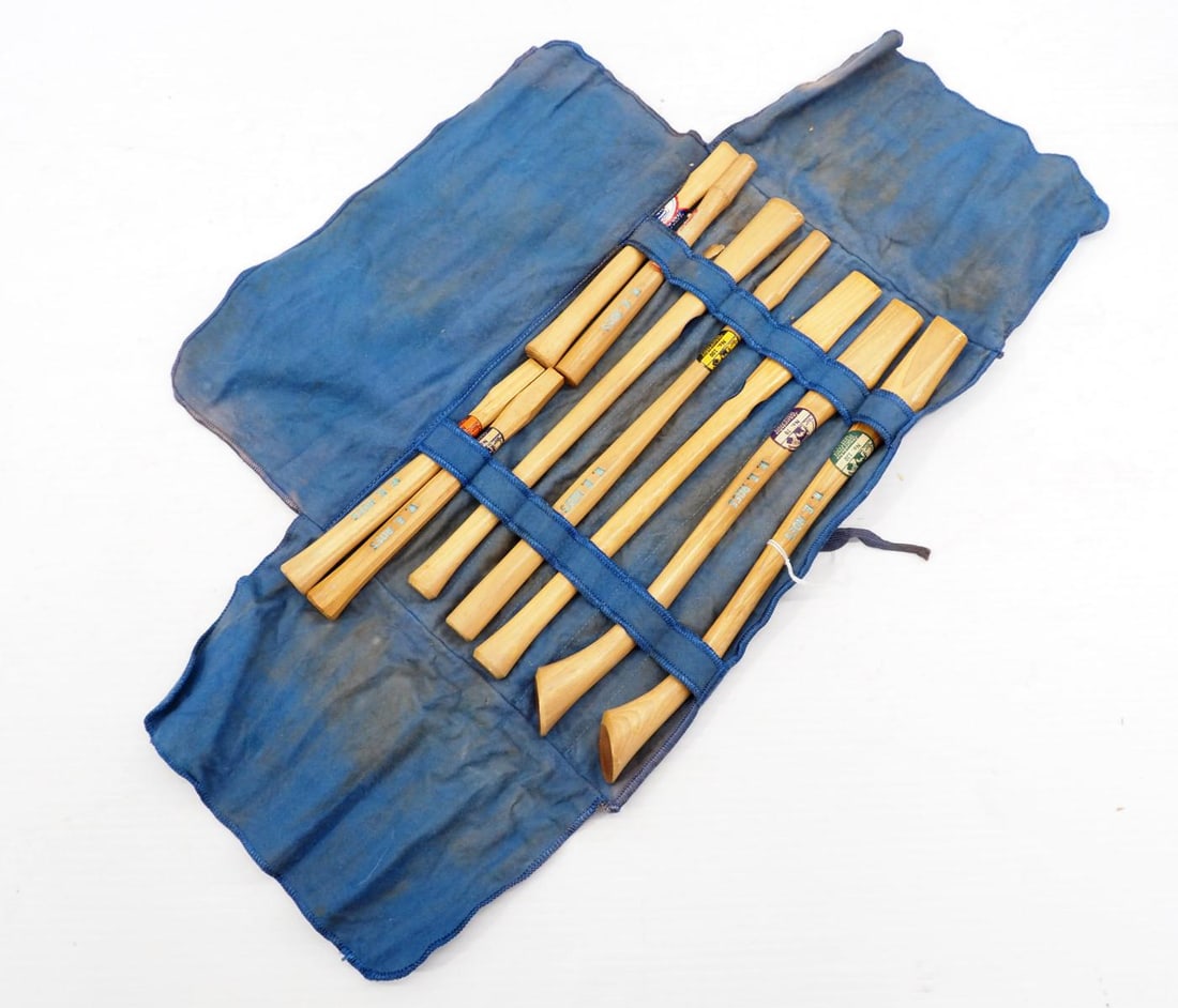 9-piece salesman sample W.E. Ross axe handles (1 of 3)
