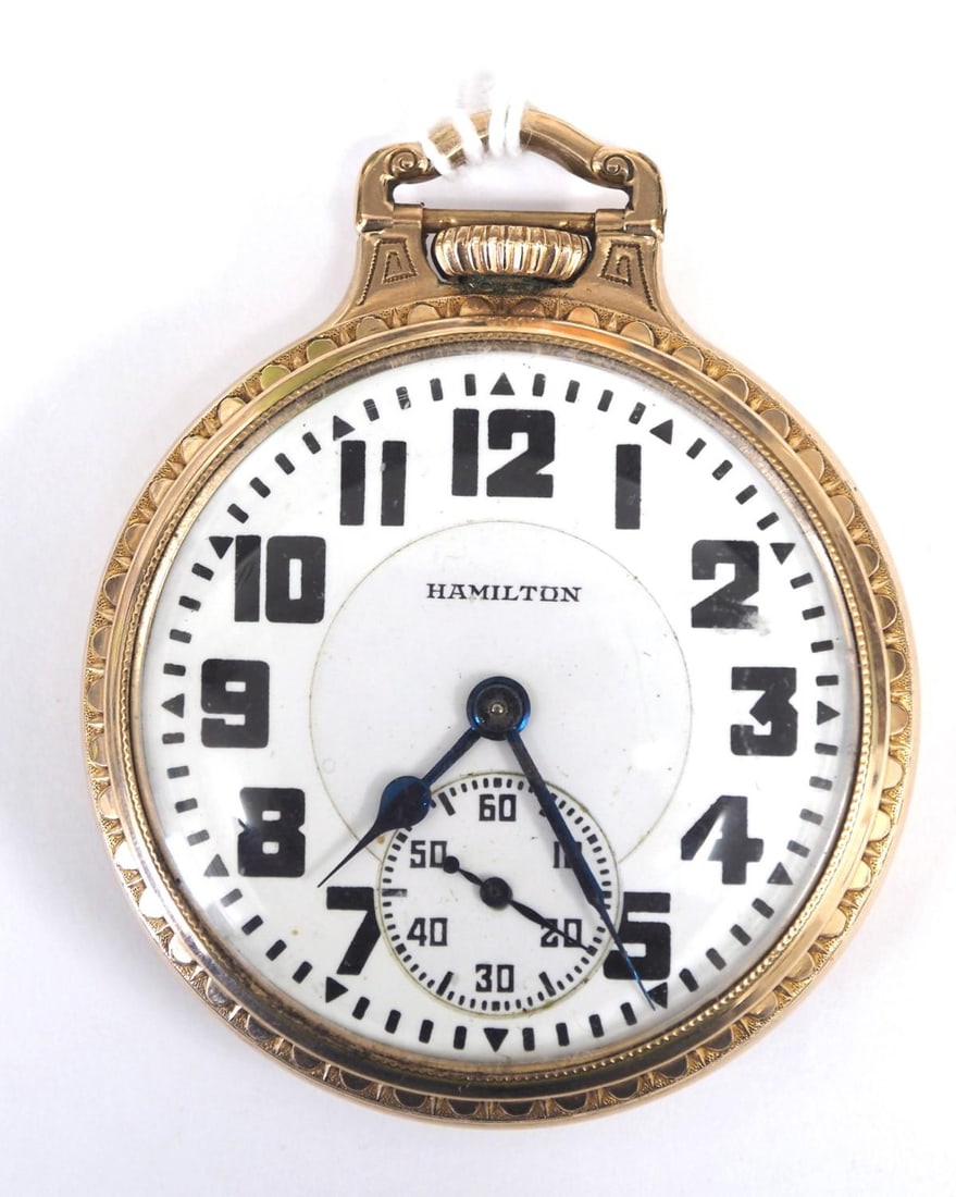 Hamilton 992E Elinvar 21J pocket watch (1 of 3)