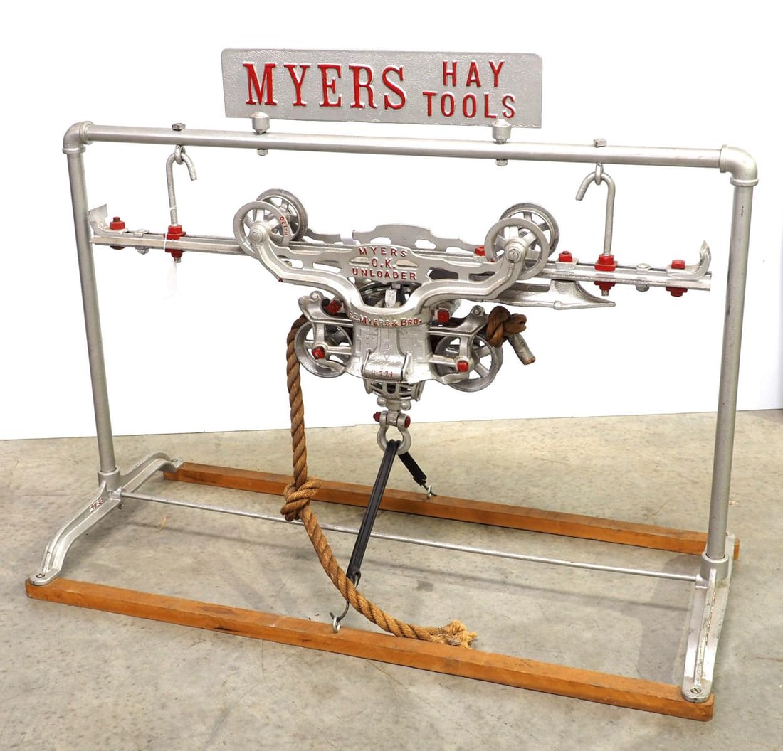 Myers Hay Tools display stand with hay car (1 of 6)