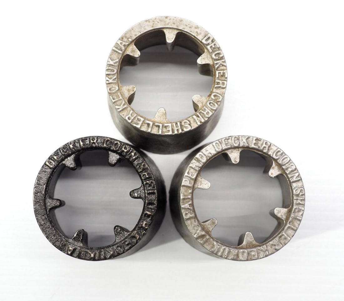 (3) Decker sleeve-type hand corn shellers: (3) Decker sleeve-type hand corn shellers