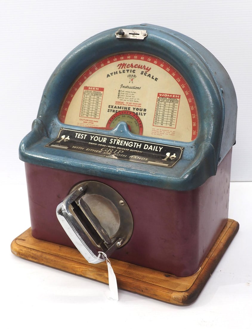 1-cent coin-op Mercury Athletic scale (1 of 4)