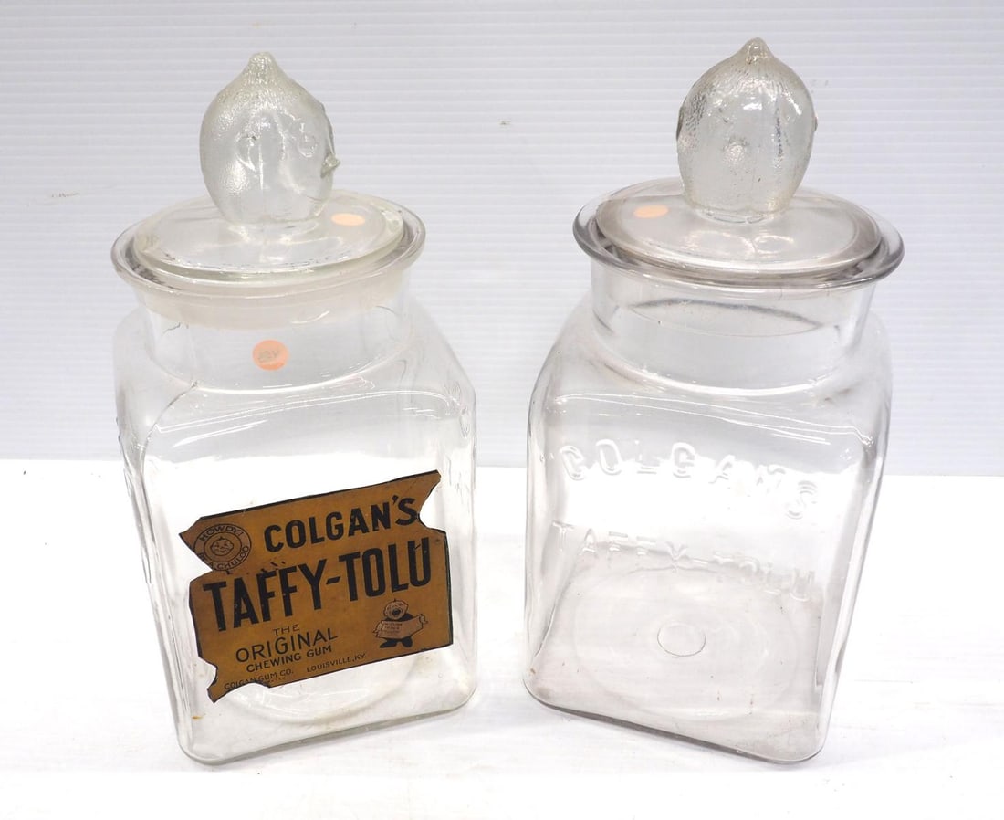 Colgan's Taffytolu Gum Canisters With Lids Auction