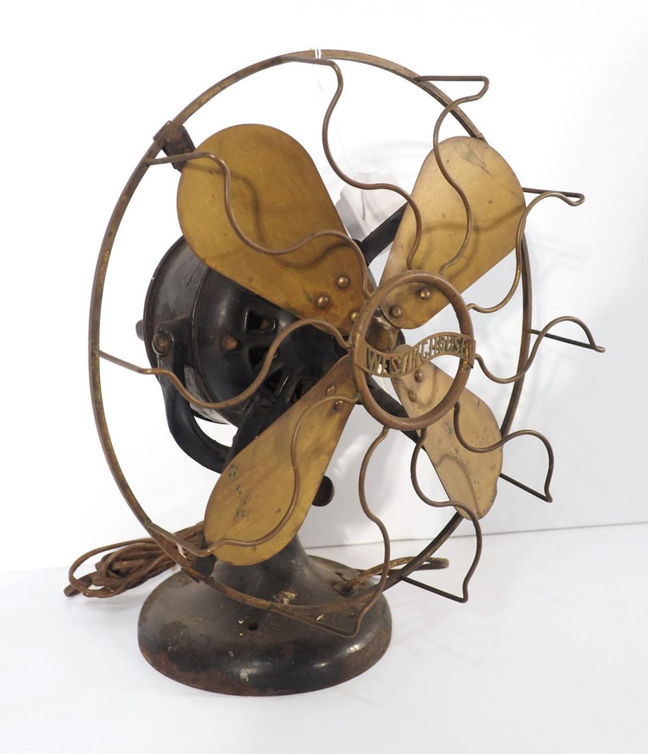 Westinghouse Electric brass blade fan (1 of 4)