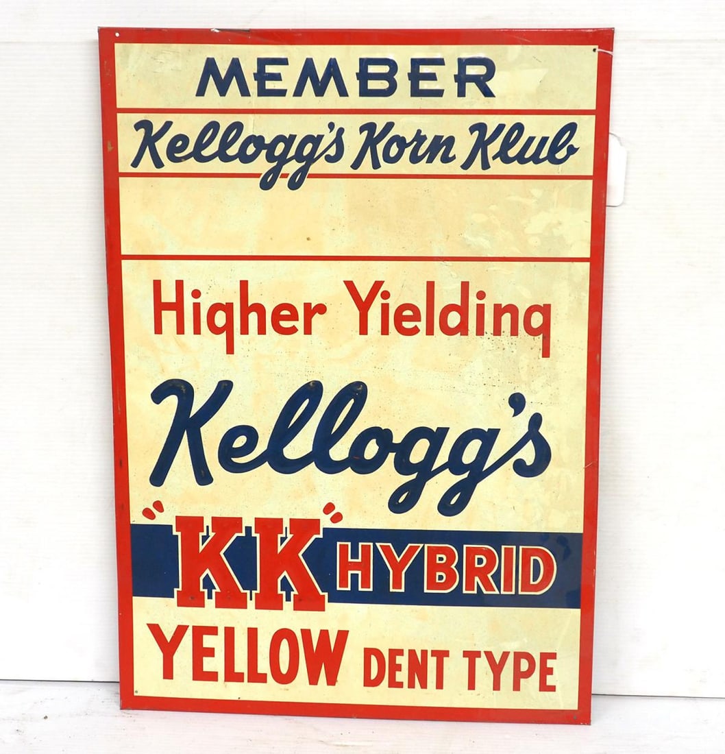 Kellogg's "KK" Hybrid seed corn sign (1 of 2)