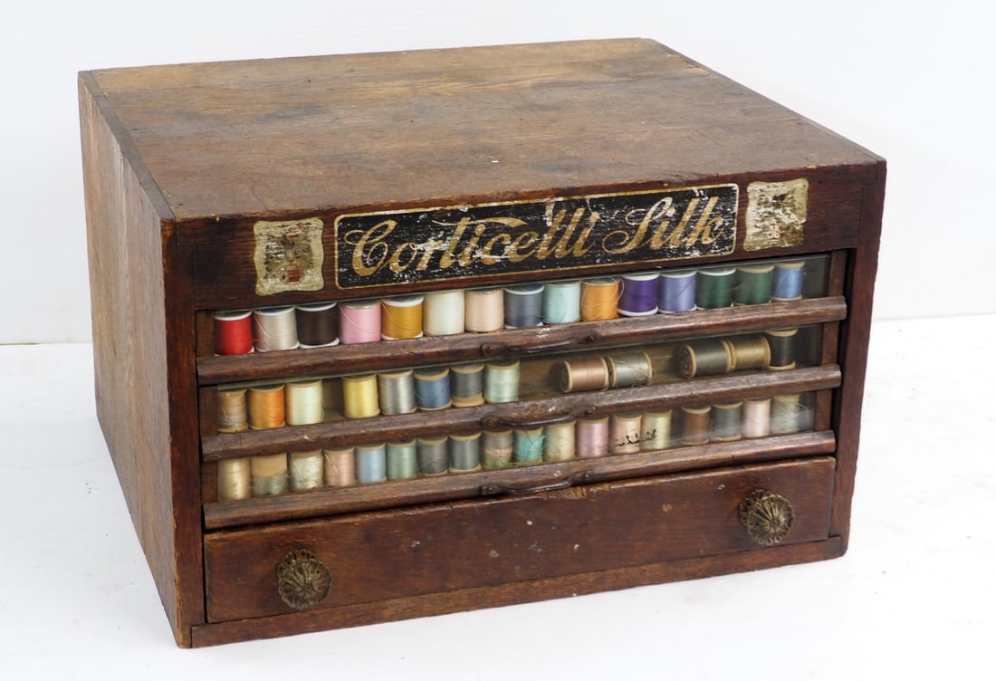 3-drawer Corticelli Silk spool cabinet (1 of 2)