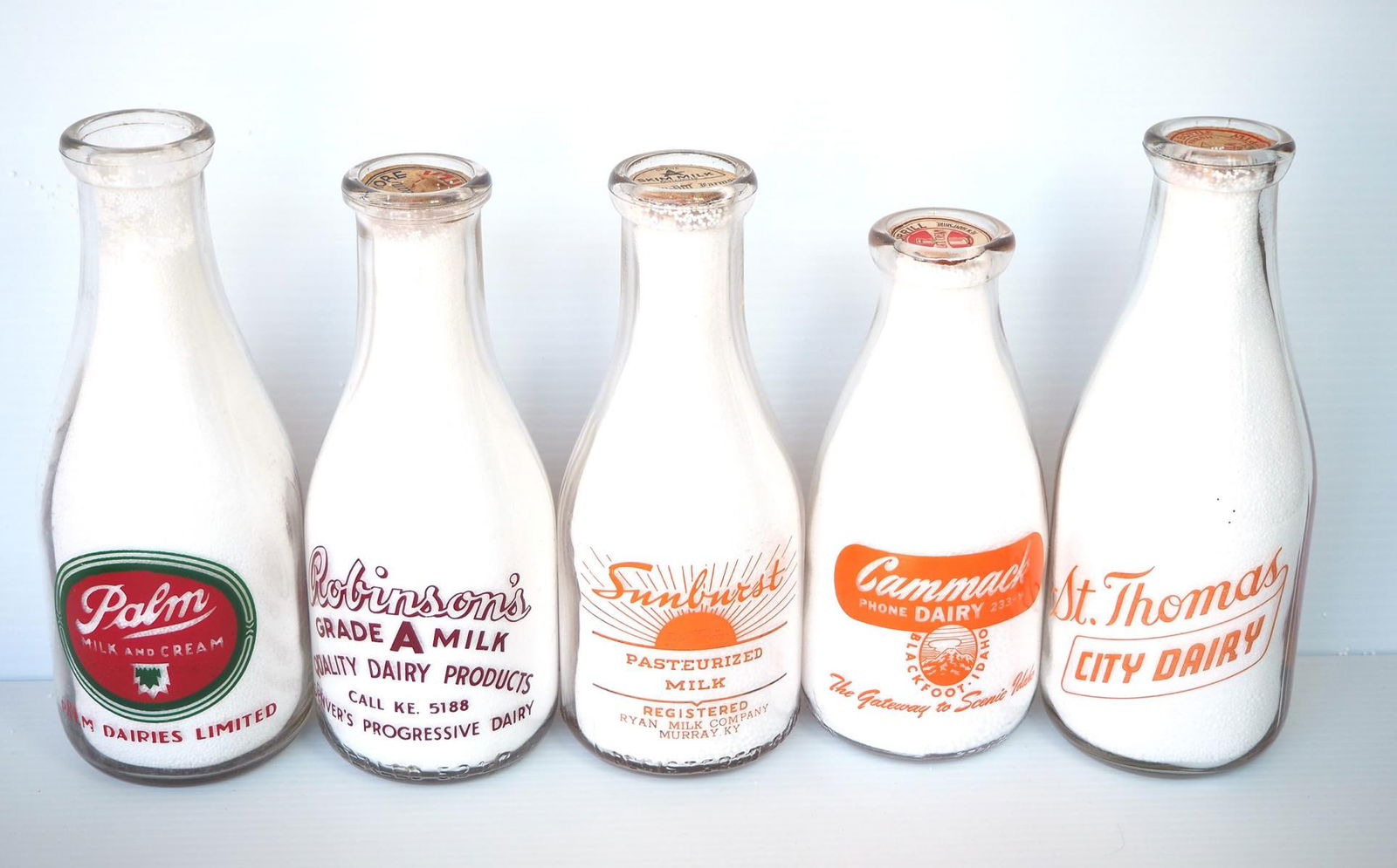 (5) 1 quart milk bottles (1 of 2)