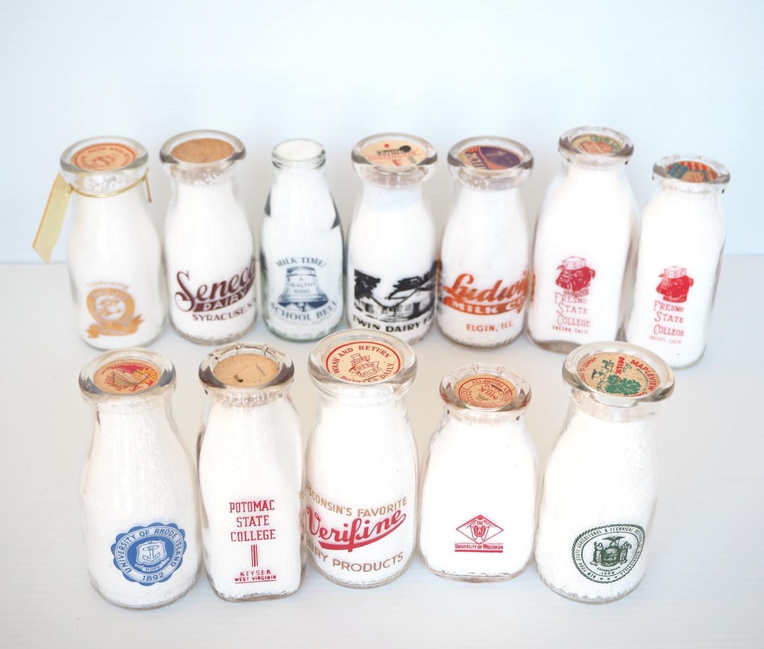 (12) half pint milk bottles (1 of 2)
