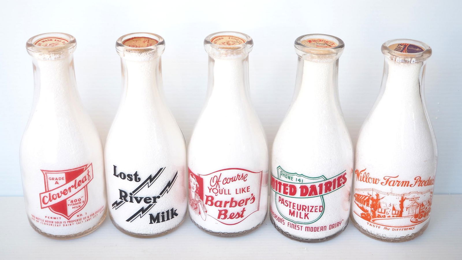 (5) 1 quart milk bottles (1 of 2)
