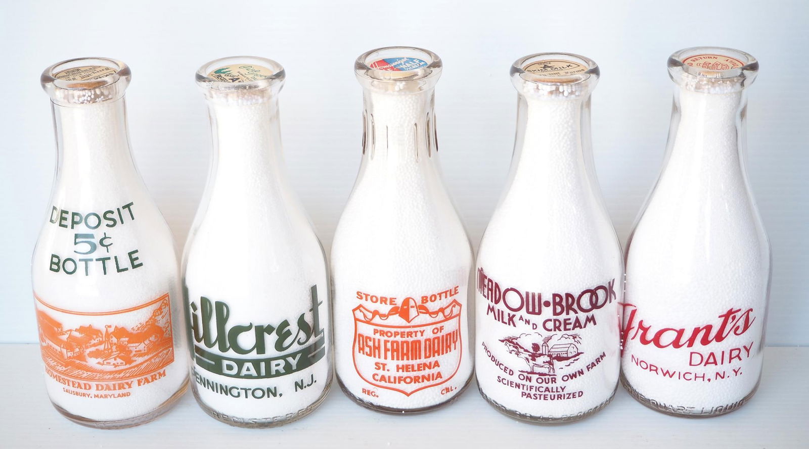 (5) 1 quart milk bottles (1 of 2)