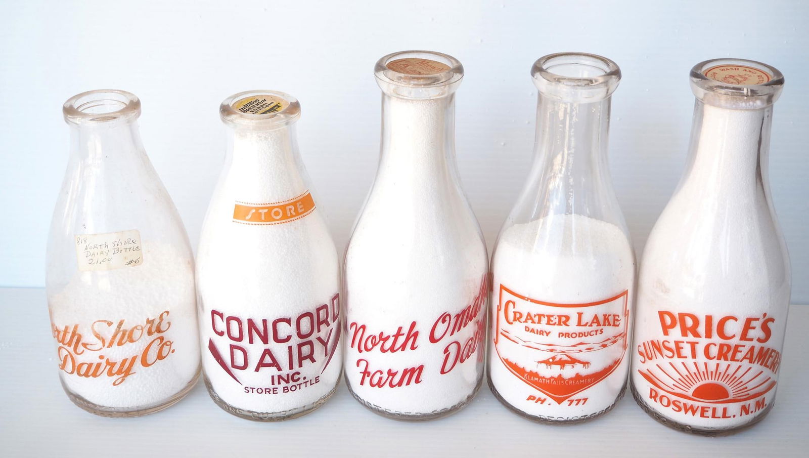 (5) 1 quart milk bottles (1 of 2)