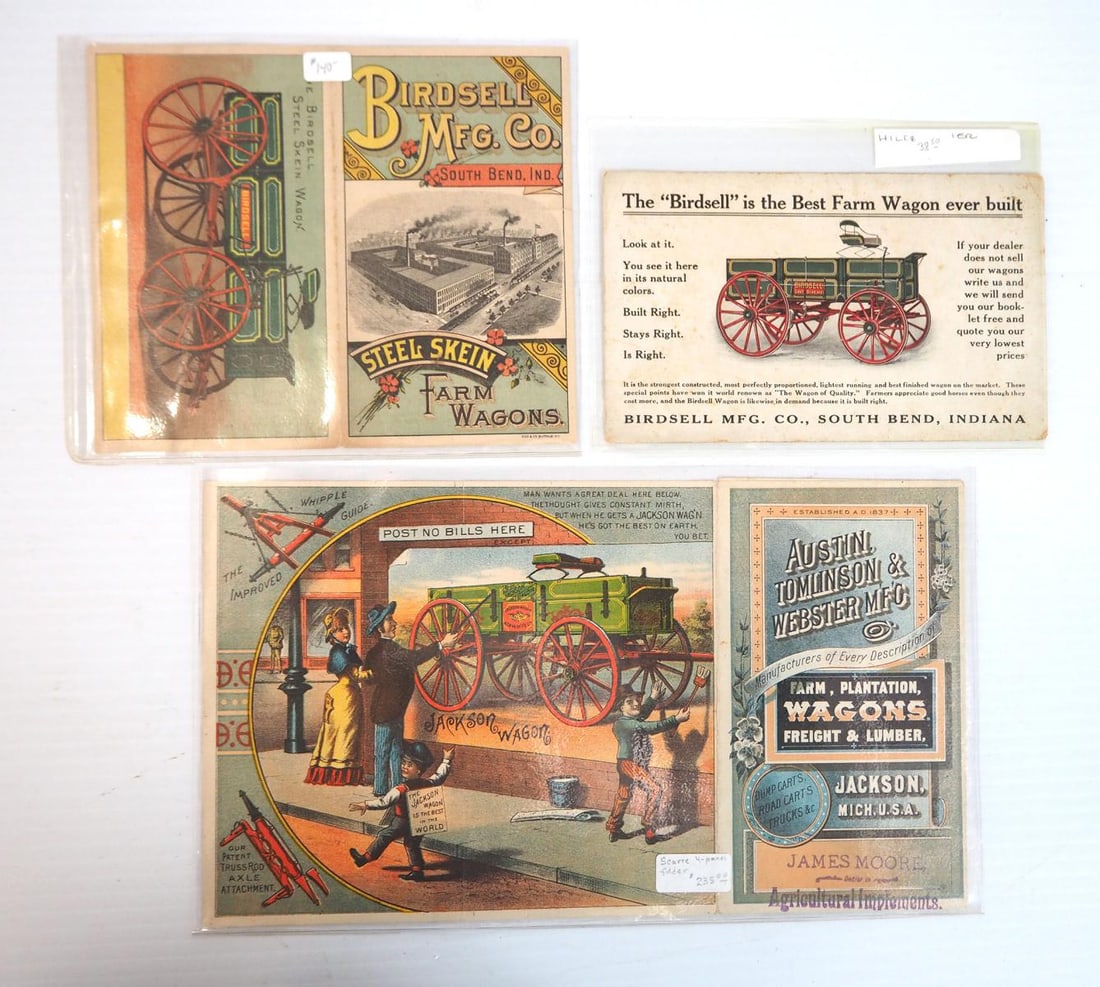 (3) Paper box wagon advertisements (1 of 2)