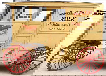 Horse-drawn milk delivery wagon