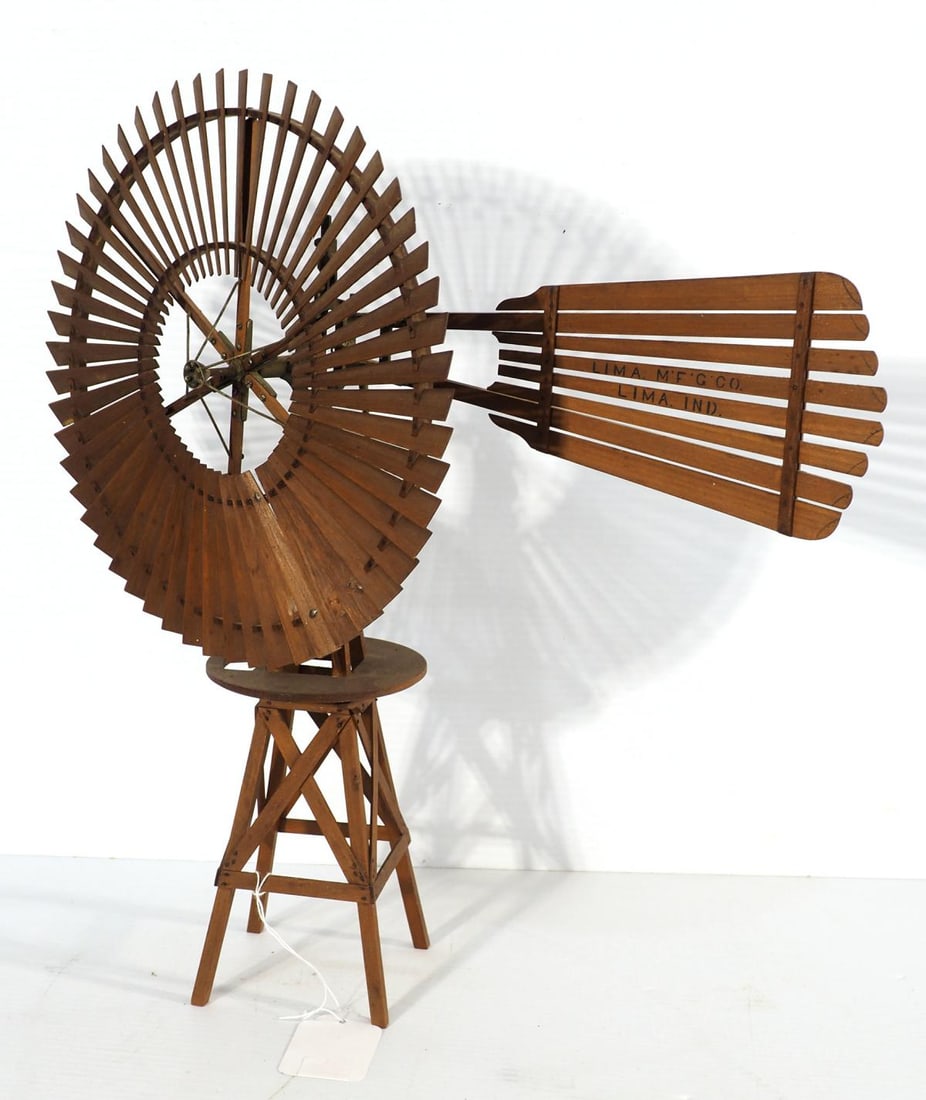 Wooden salesman sample windmill, Lima, IN. (1 of 3)