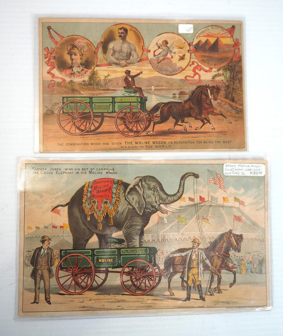 (2) Moline Wagon paper cards (1 of 2)