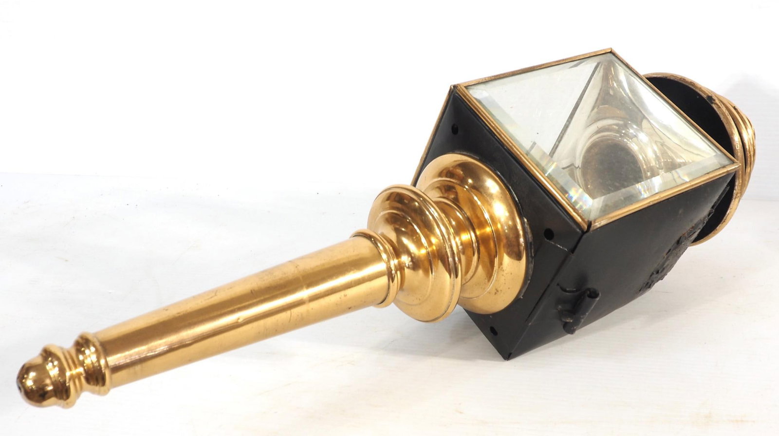 Fancy square carriage lamp: 28"H fancy square carriage lamp -no damage ***These items are not located at the Chupp Auctions facility and will not be available for preview until April 1. As a result, some questions/info requests 
