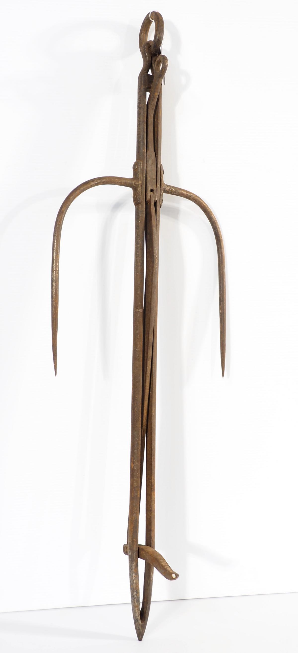 Iron 3-prong hay spear (1 of 3)