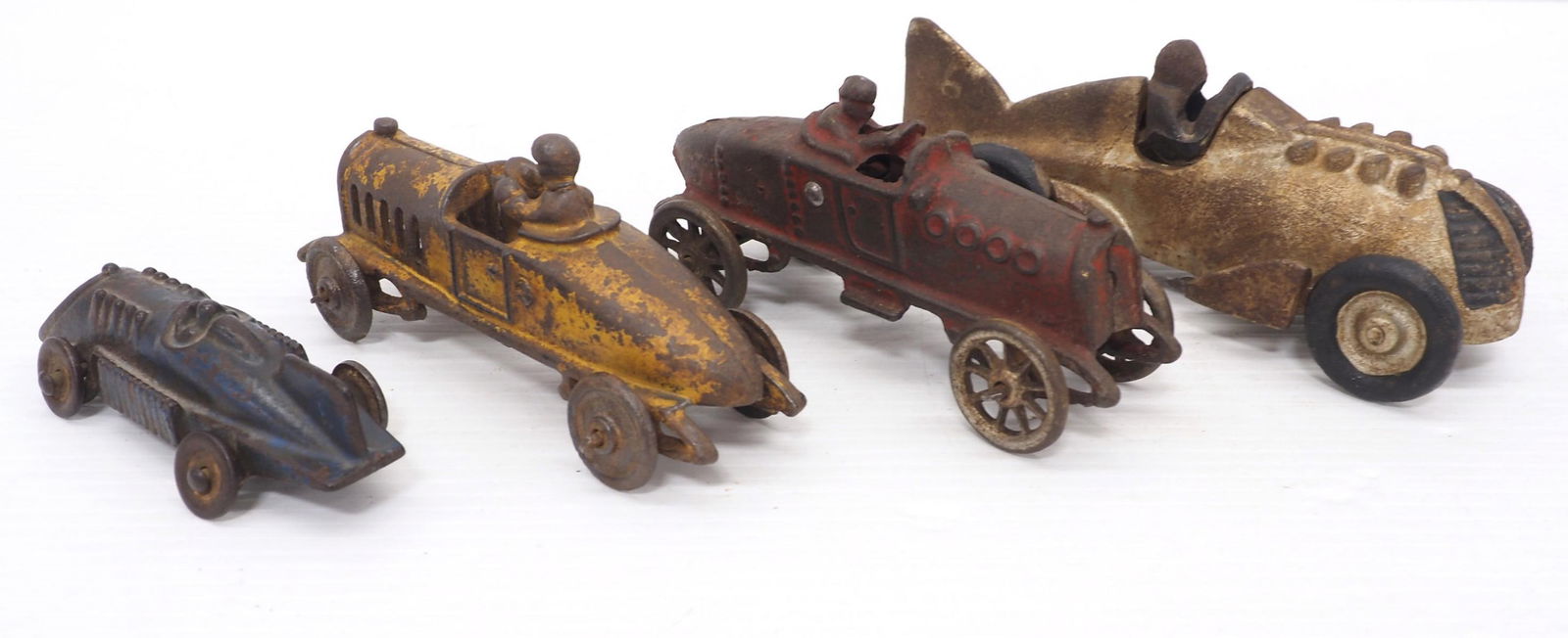 (4) Hubley cast iron race cars (1 of 5)
