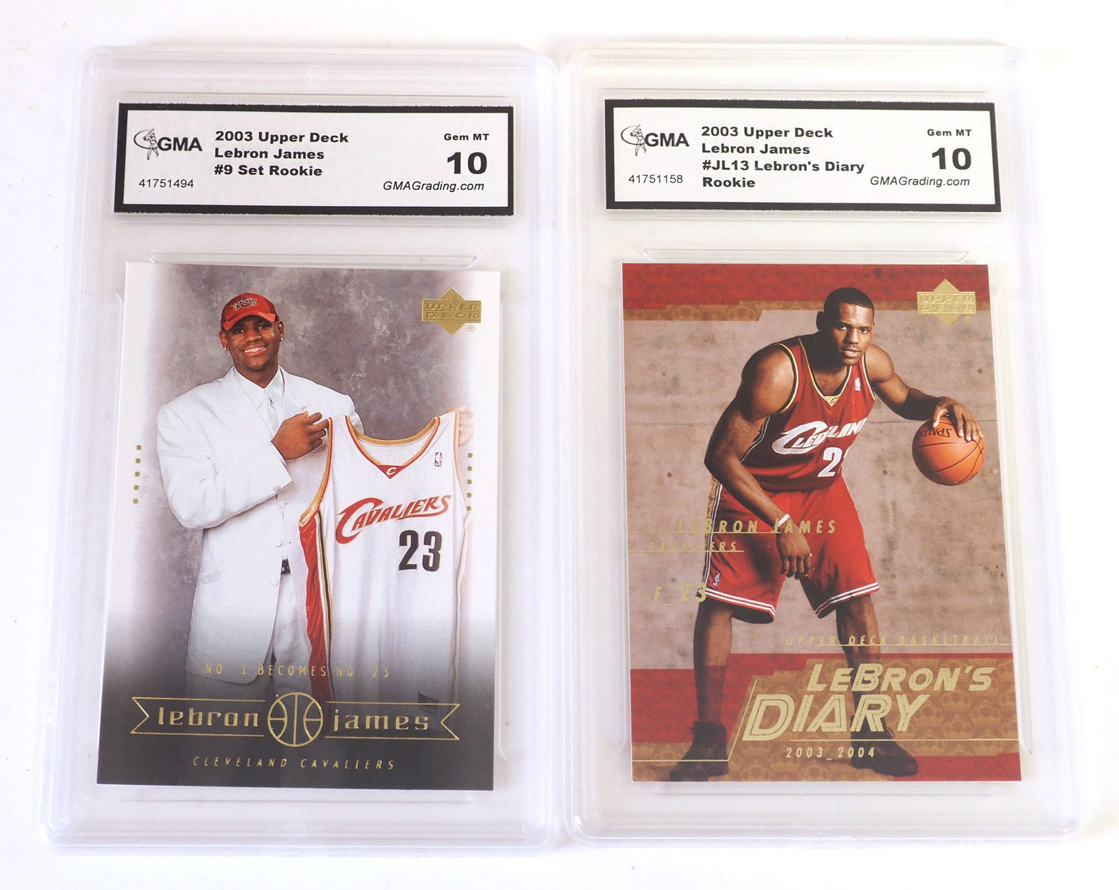(2) 2003 Upper Deck LeBron James Rookie Cards (1 of 2)