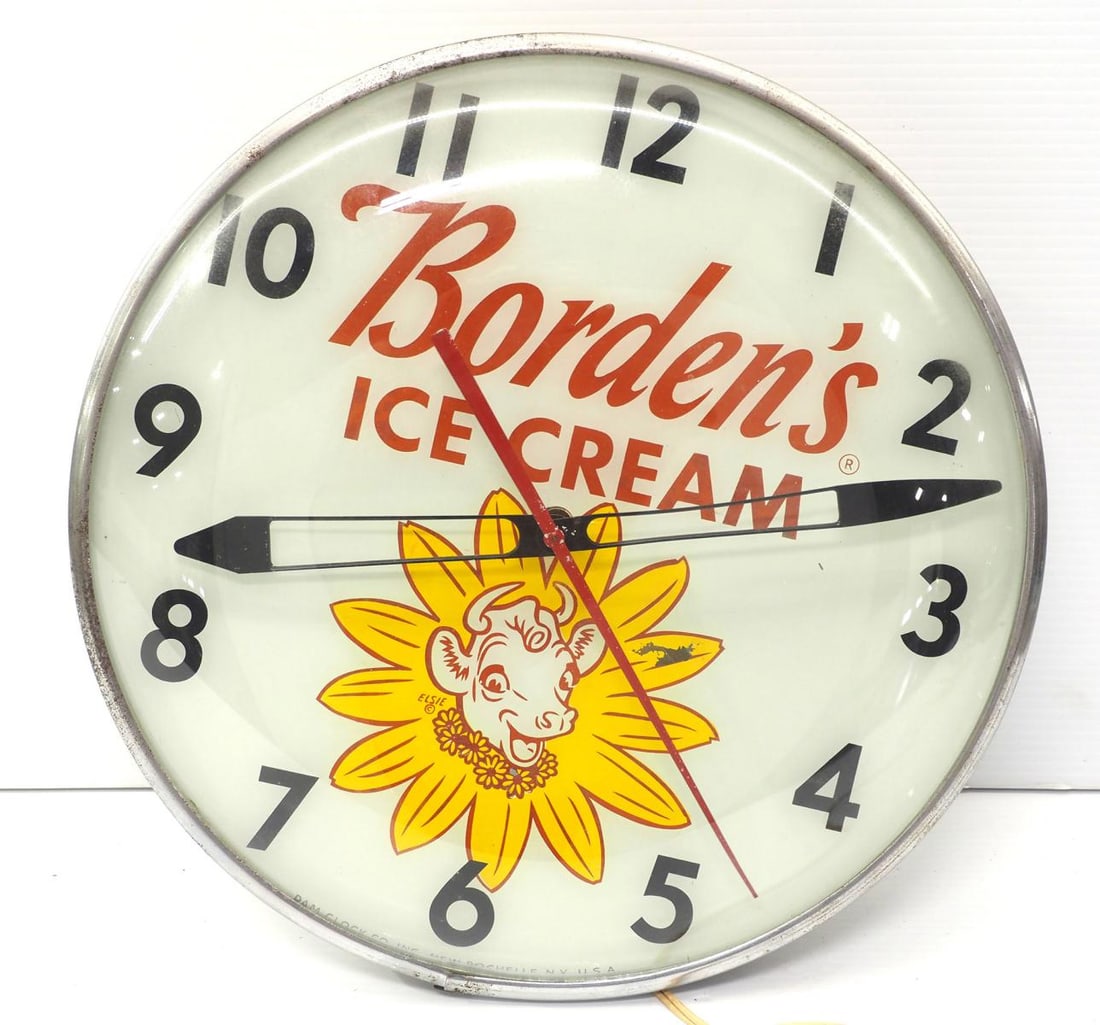 Circa Mid 1960s Hershey's Ice Cream Lighted Clock Sign