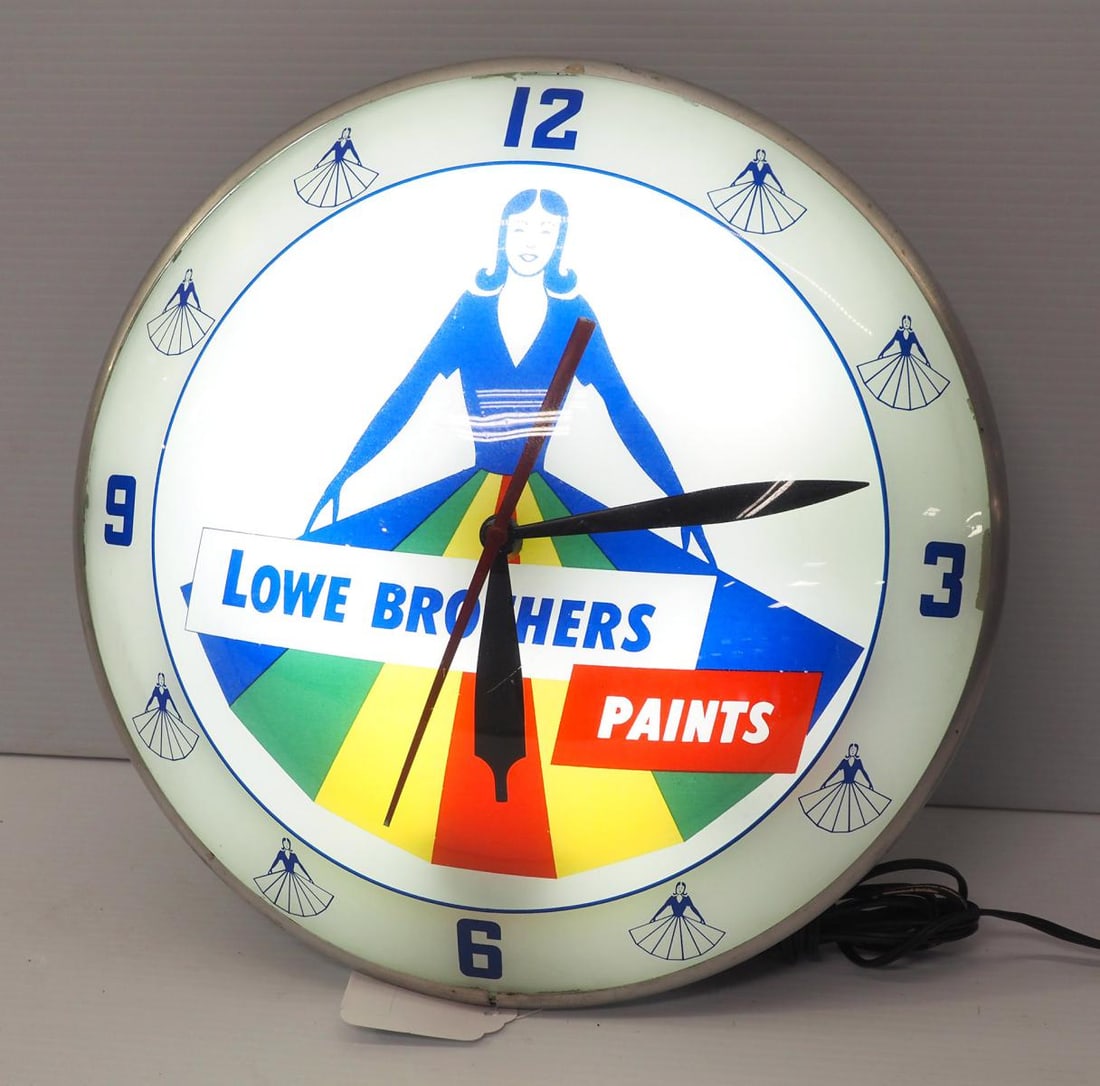 Lowe Brothers Paints double bubble lighted clock (1 of 3)