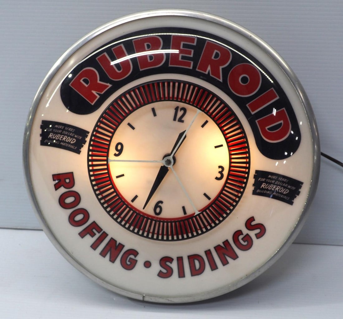 Ruberoid Roofings, Sidings lighted spinner clock (1 of 4)