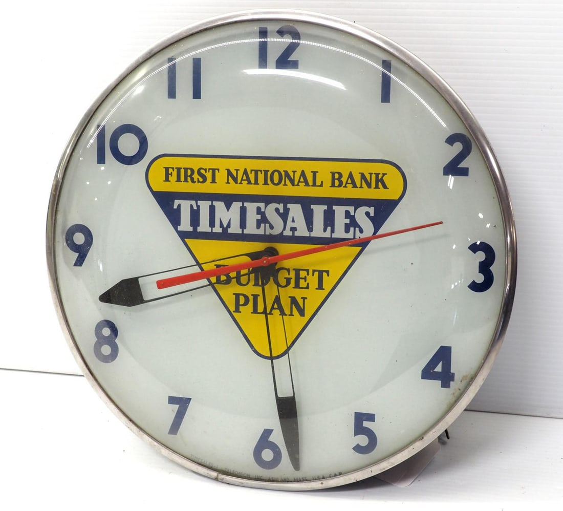 First National Bank Timesales lighted clock (1 of 6)