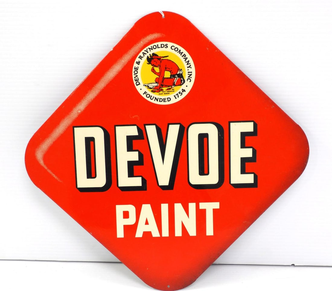 Devoe Paint sign with Indian graphic! (1 of 2)