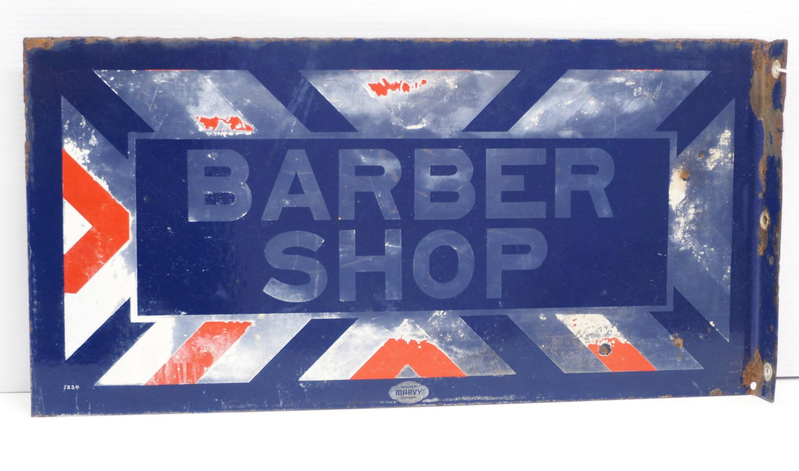 Barber Shop sign: 24"x12" DSP flanged Barber Shop sign - Rough