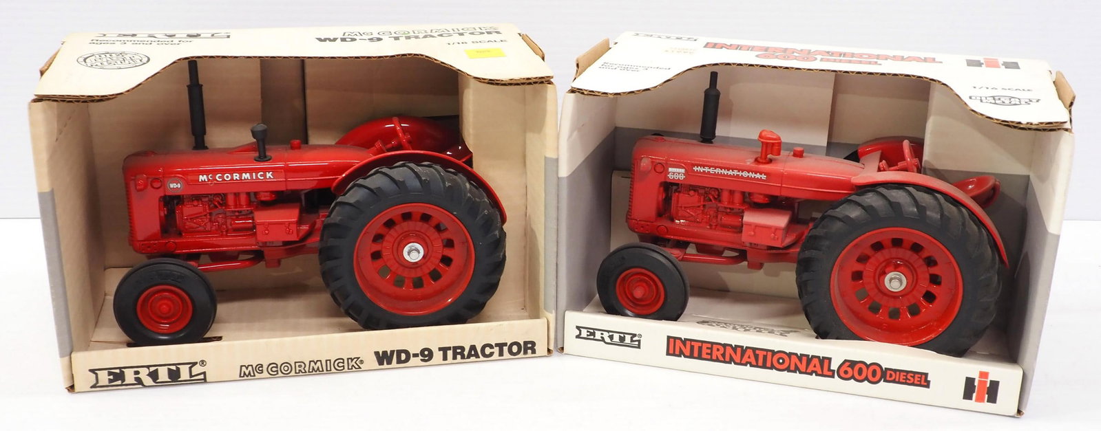 (2) Ertl Tractors: (2) Ertl 1/16 scale Tractors: International 600 Diesel / McCormick WD-9 - both NIB