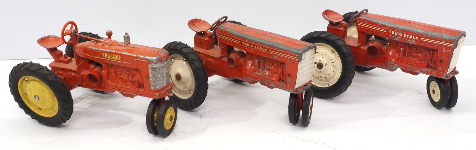 (3) Tru-Scale Red Tractors (1 of 5)