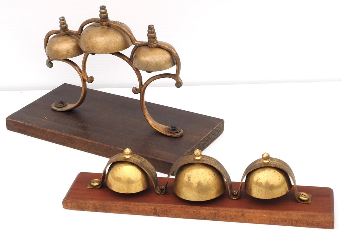 (2) Brass triple harness bells (1 of 3)