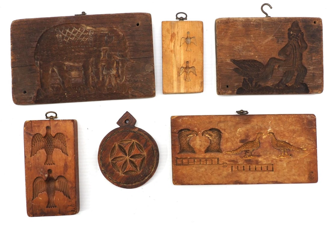 (6) Wooden hand-carved molds (1 of 2)