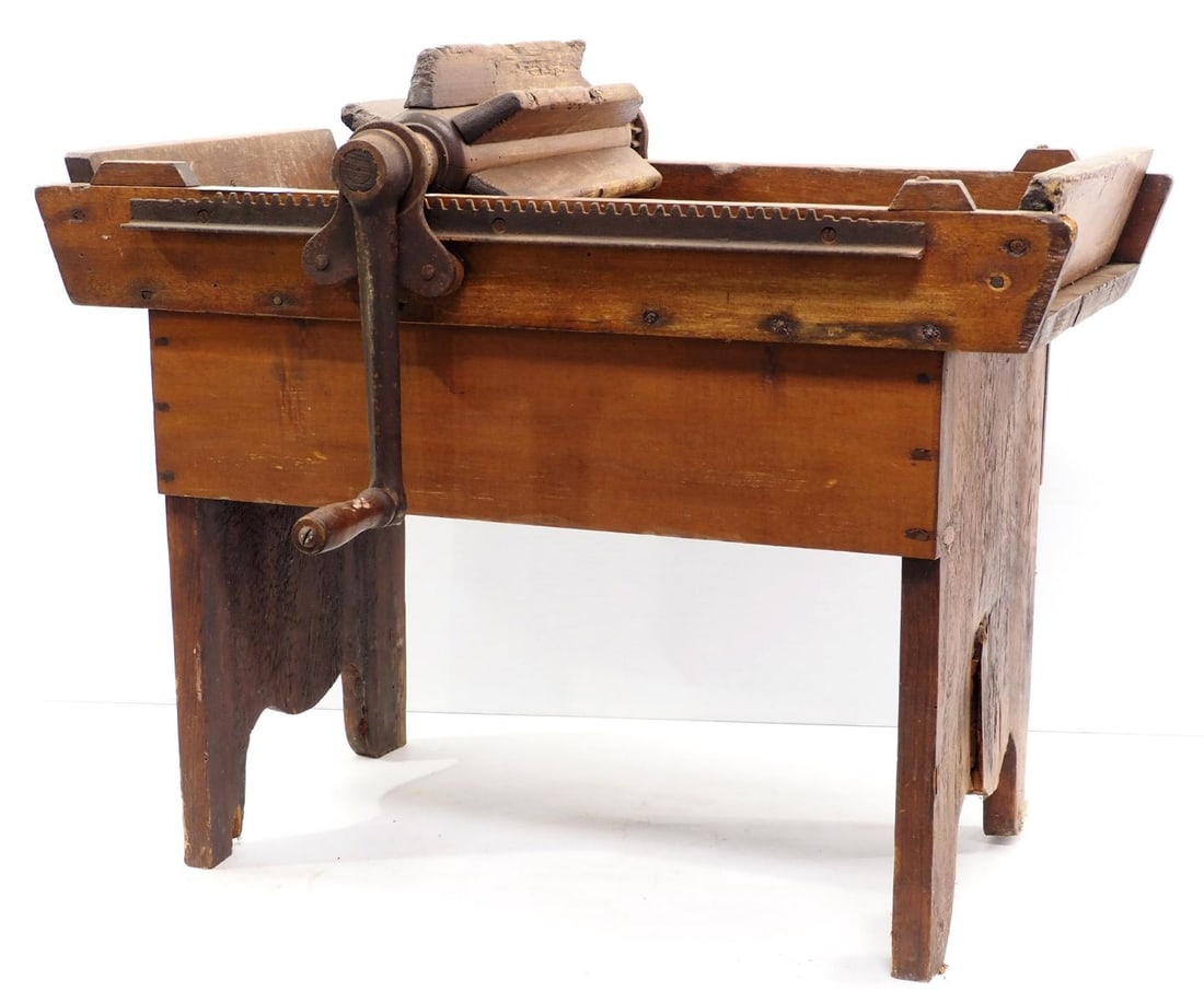 Primitive wooden floor model butter worker (1 of 3)