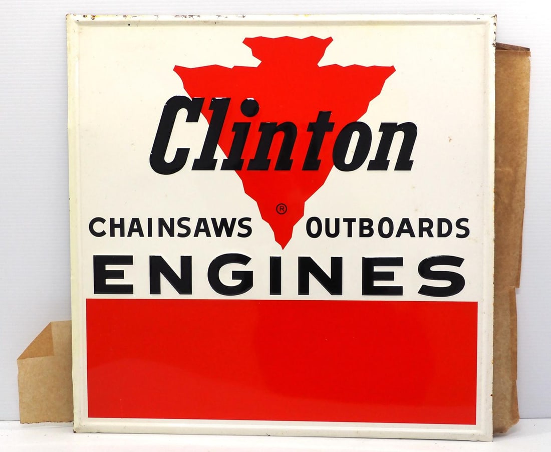 NOS Clinton Chainsaws-Outboards-Engines sign (1 of 3)