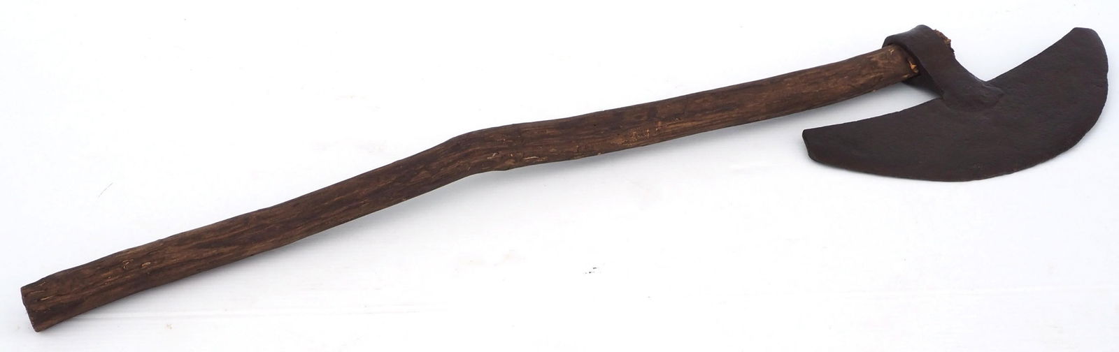 Early goosewing broad axe: Early goosewing broad axe, "J" & "P" stamped in metal, blade is 14"H