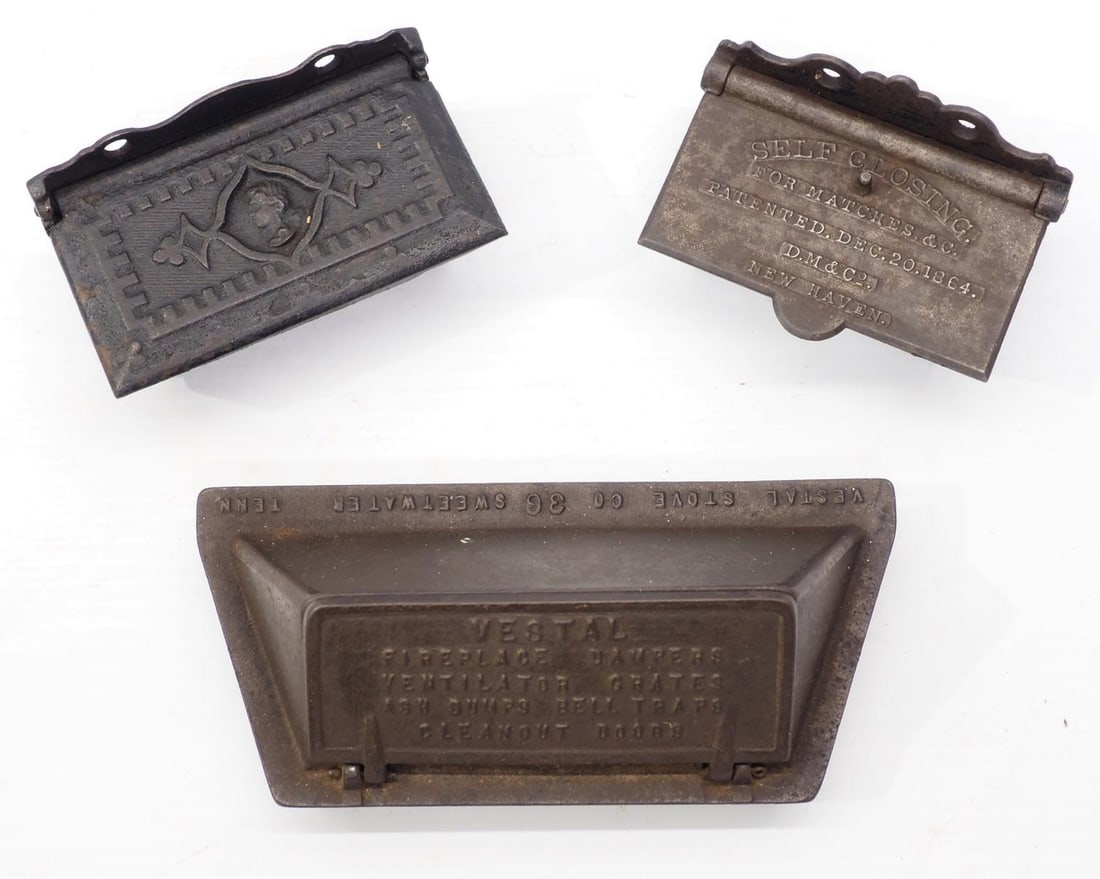 (3) Cast iron match safes (1 of 2)