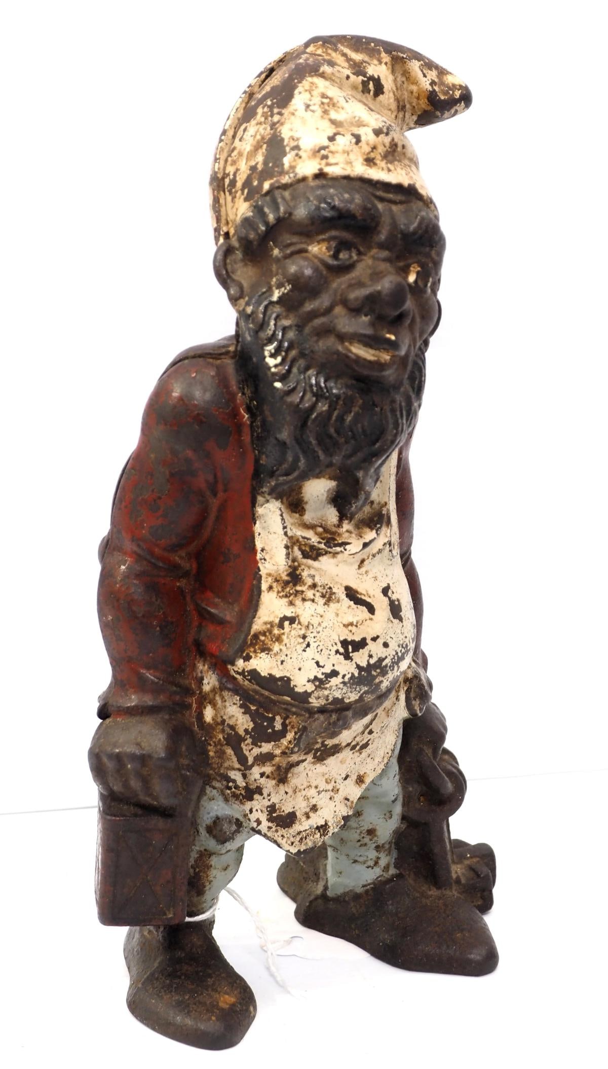 Cast iron gnome door stop with original paint (1 of 2)