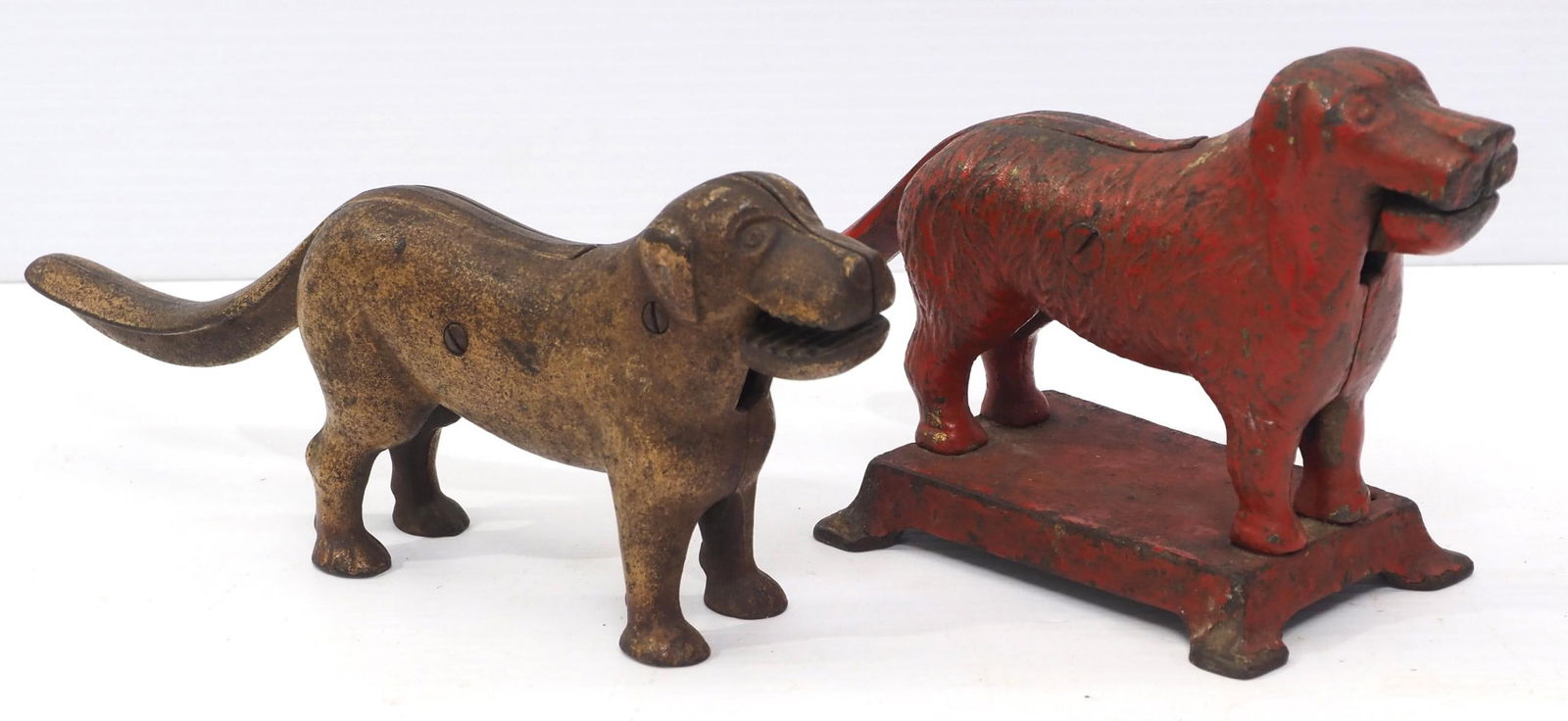 (2) Cast iron painted dog-shaped nutcrackers (1 of 4)