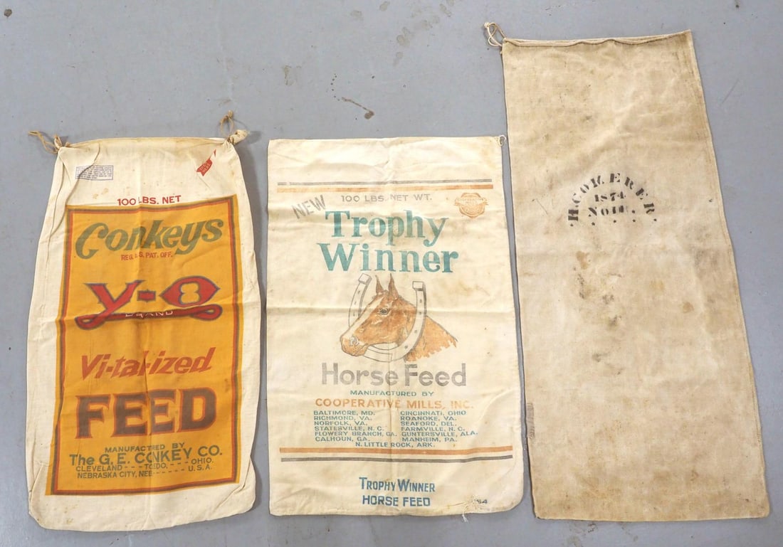 (3) Large cloth feed bags (1 of 2)