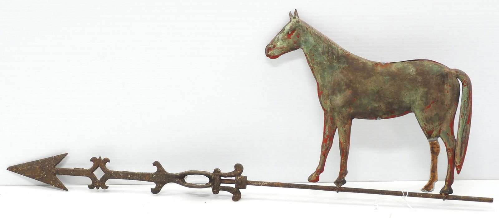 Copper standing horse lighting rod arrow (1 of 3)