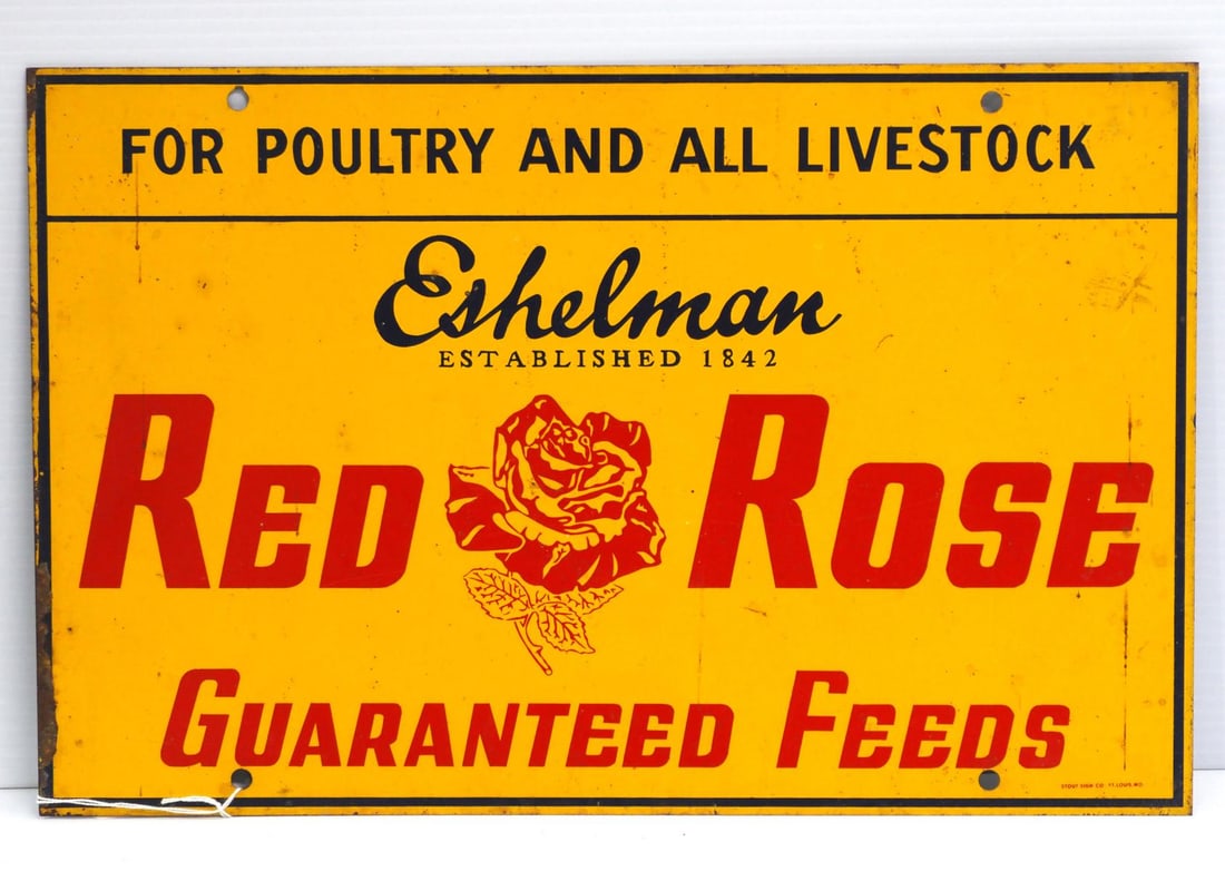 Eshelman Red Rose Feeds sign (1 of 3)