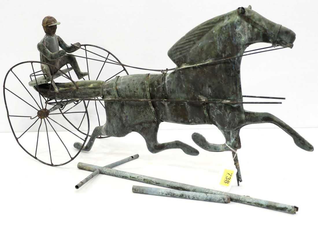 Copper horse & sulky weathervane (1 of 2)