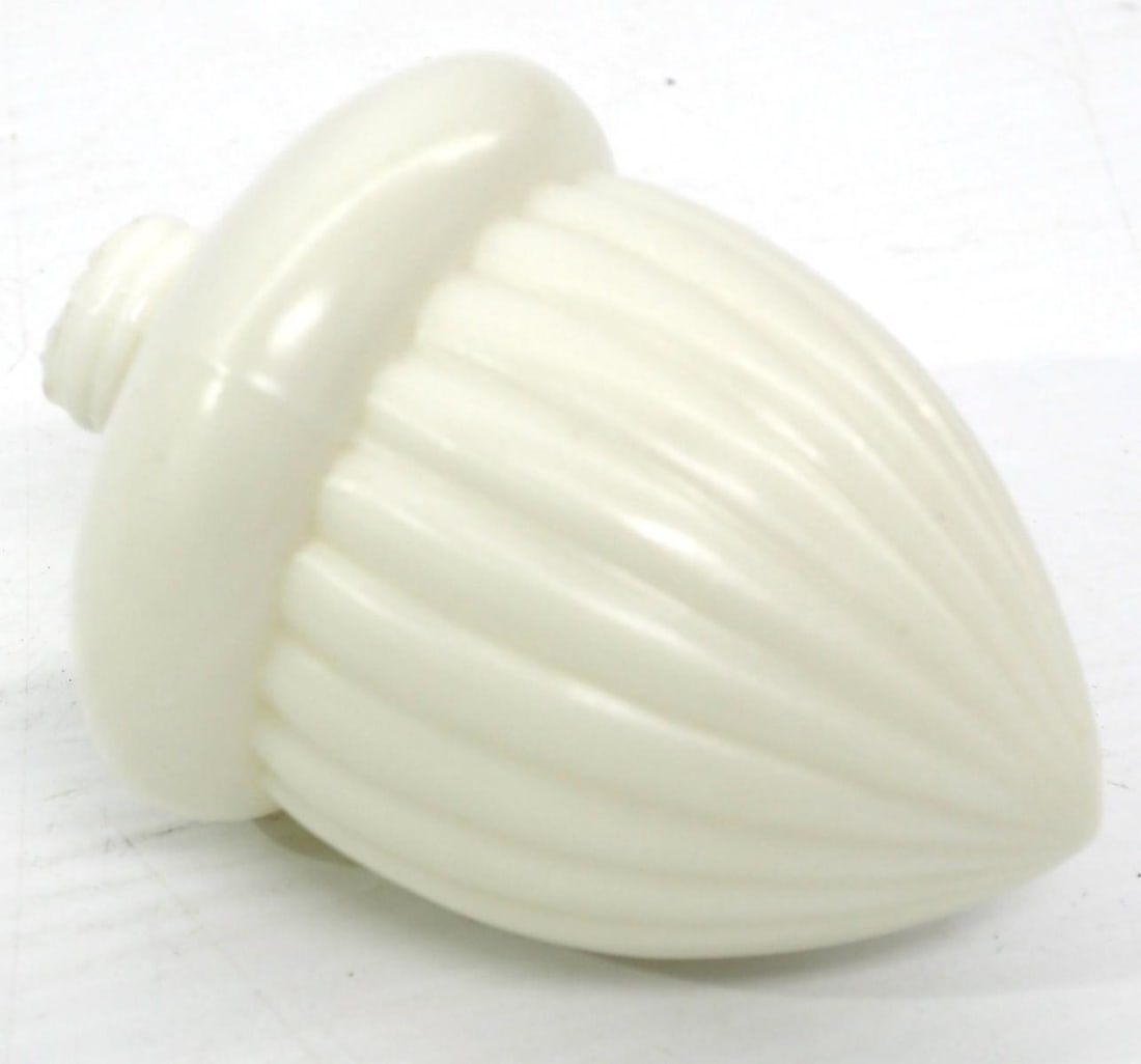 White milk glass acorn lightning rod pendant: White milk glass acorn lightning rod pendant - * * This lot will be delivered to the UPS Store for professional packing and shipping.