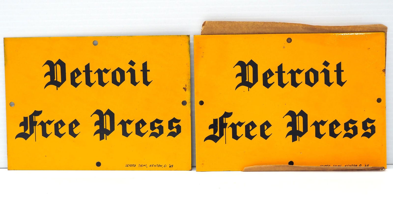 (2) Detroit Free Press signs (1 of 4)