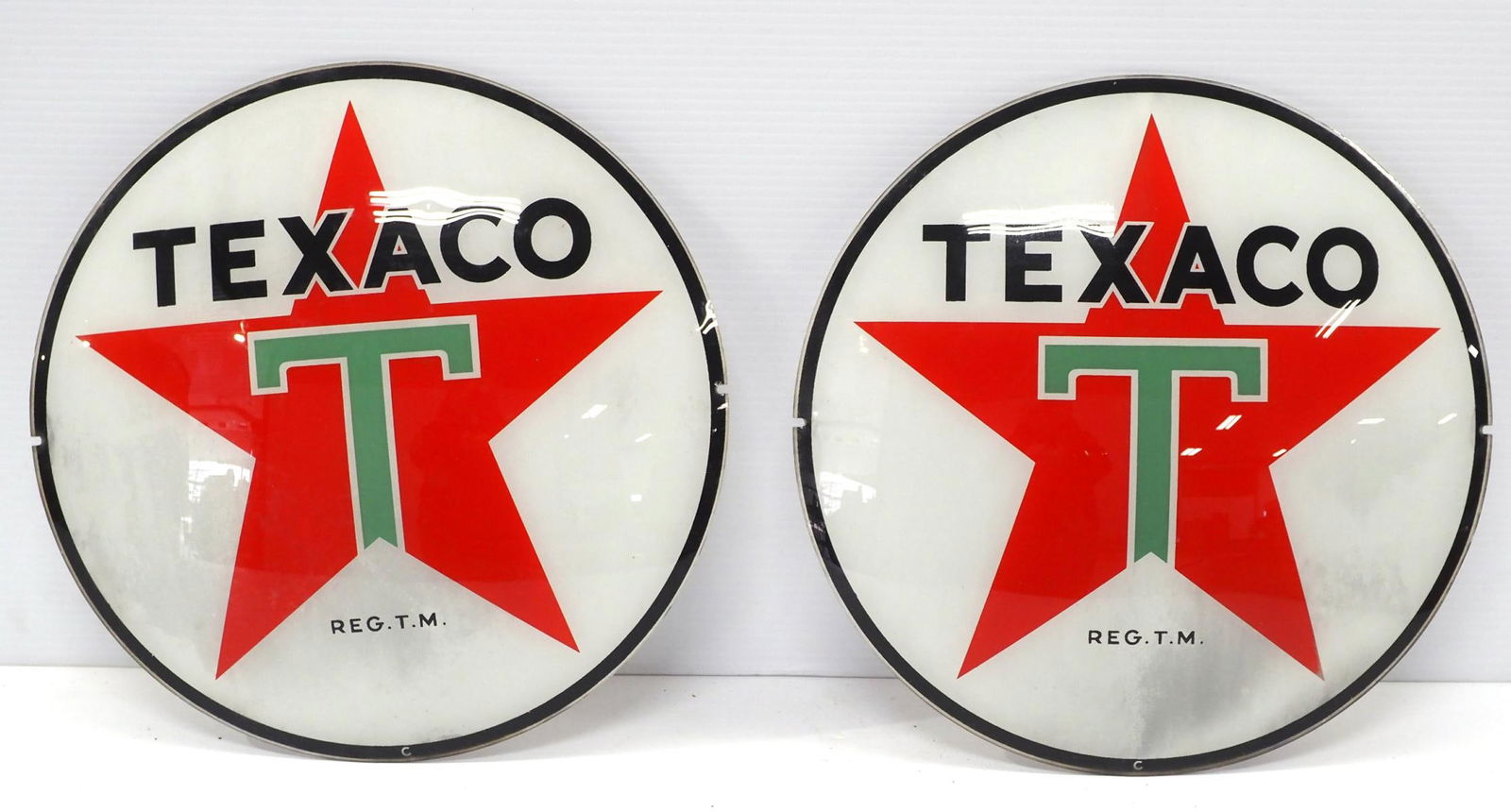 (2) Texaco gas pump globe inserts (1 of 3)