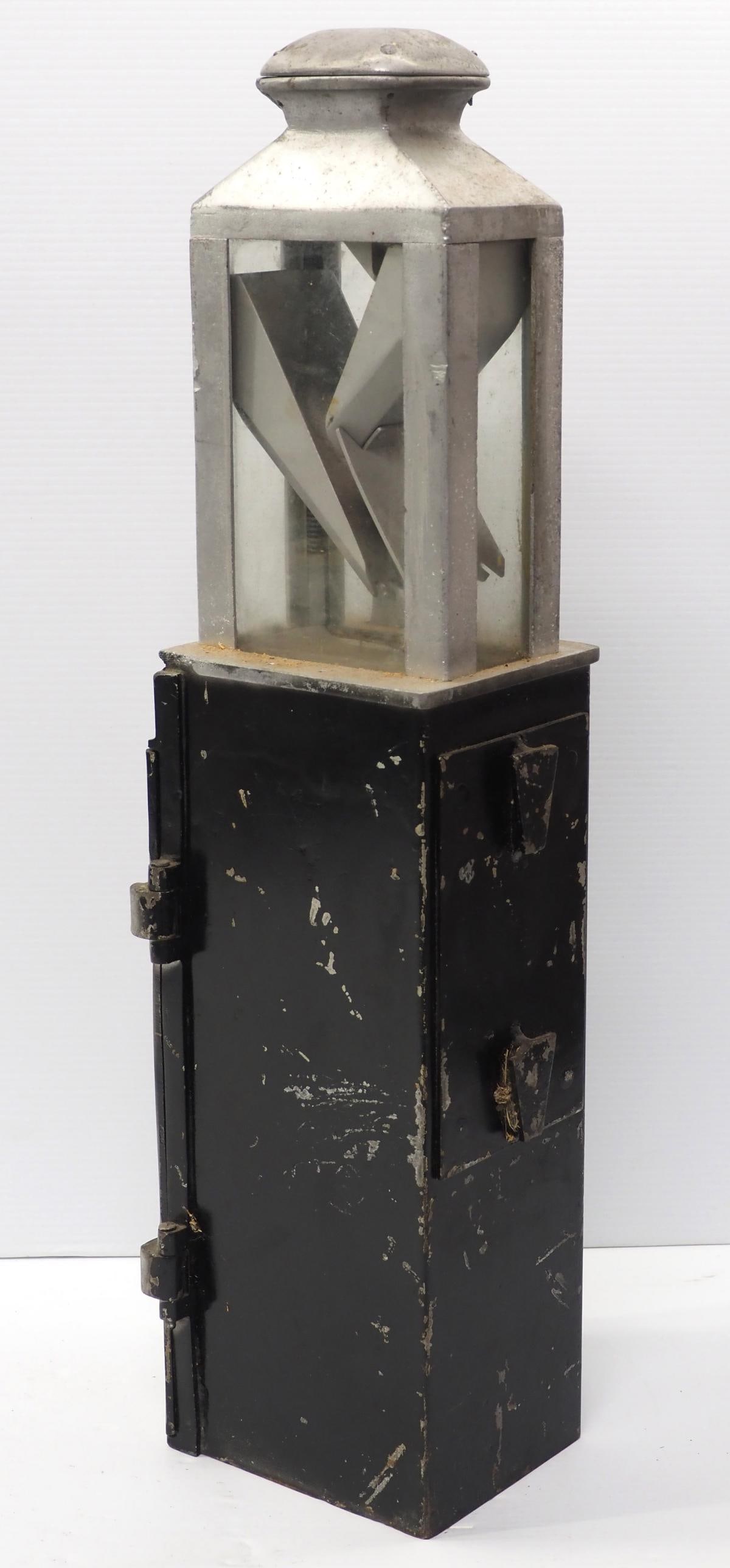 Toll booth metal & glass money box: Toll booth metal & glass money box, 7.5"x7"x29"H